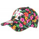 Casquette Enfant Noire Fleurs Roses Tropicales Baseball NY Phuket de 7 a 12 ans Casquette Enfant Hip Hop Honour