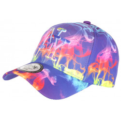 Casquette NY Violette et Rouge Mode Streetwear Fashion Baseball Smoky CASQUETTES Hip Hop Honour