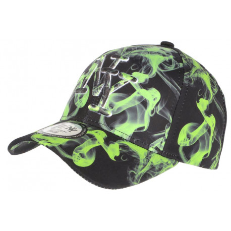 Casquette Enfant Verte et Noire Fashion Smoky NY Baseball de 7 a 11 ans Casquette Enfant Hip Hop Honour