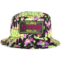 Chapeau Bob El Patron Jaune Fluo et Noire Streetwear Medellin Colombia BOB SKR