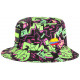 Chapeau Bob Plata o Plomo Vert Fluo et Violet Strass Colombia Baseball BOB SKR