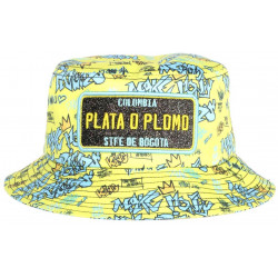 Chapeau Bob Plata o Plomo Jaune et Bleu Strass Tendance Friend Colombia Baseball BOB SKR