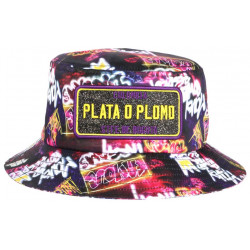 Chapeau Bob Plata o Plomo Noir et Violet Strass Streetwear Bad Colombia BOB SKR
