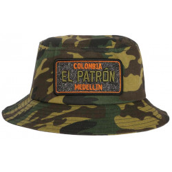 Chapeau Bob El Patron Camouflage Vert Strass Streetwear Colombia BOB SKR