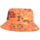 Chapeau Bob El Patron Orange et Noir Strass Streetwear Colombia Medellin BOB SKR