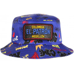 Chapeau Bob El Patron Bleu Rouge Medellin Rey Streetwear Colombia BOB SKR