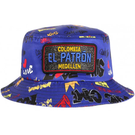 Chapeau Bob El Patron Bleu Rouge Medellin Rey Streetwear Colombia BOB SKR