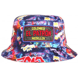 Chapeau Bob El Patron Rouge et Bleu Strass Streetwear Colombia Medellin BOB SKR