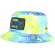 Chapeau Bob El Patron Jaune Fluo et Bleu Strass Streetwear Medellin BOB SKR