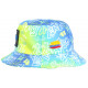 Chapeau Bob El Patron Jaune Fluo et Bleu Strass Streetwear Medellin BOB SKR