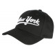 Casquette NY Noire et Blanche Vintage en Coton Custom Baseball CASQUETTES Nyls Création