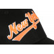 Casquette NY Orange et Noire Vintage en Coton Custom Baseball CASQUETTES Nyls Création