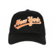 Casquette NY Orange et Noire Vintage en Coton Custom Baseball CASQUETTES Nyls Création