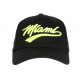 Casquette Miami Jaune Fluo et Noire Vintage en Coton Custom Baseball CASQUETTES Nyls Création