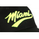 Casquette Miami Jaune Fluo et Noire Vintage en Coton Custom Baseball CASQUETTES Nyls Création