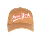 Casquette NY Marron et Rouge Vintage en Coton Custom Baseball CASQUETTES Nyls Création