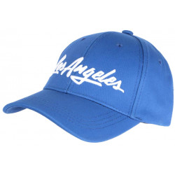 Casquette Los Angeles Bleue et Blanche Vintage en Coton Custom Baseball CASQUETTES Nyls Création