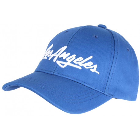 Casquette Los Angeles Bleue et Blanche Vintage en Coton Custom Baseball CASQUETTES Nyls Création