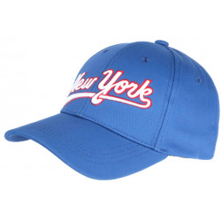 Casquette NY Bleue et Rouge Vintage en Coton Custom Baseball CASQUETTES Nyls Création