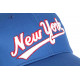 Casquette NY Bleue et Rouge Vintage en Coton Custom Baseball CASQUETTES Nyls Création