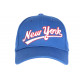 Casquette NY Bleue et Rouge Vintage en Coton Custom Baseball CASQUETTES Nyls Création