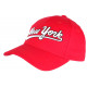 Casquette NY Rouge et Blanche Vintage en Coton Custom Baseball CASQUETTES Nyls Création