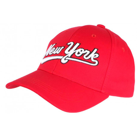 Casquette NY Rouge et Blanche Vintage en Coton Custom Baseball CASQUETTES Nyls Création