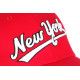 Casquette NY Rouge et Blanche Vintage en Coton Custom Baseball CASQUETTES Nyls Création