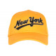 Casquette NY Jaune et Noire Vintage en Coton Custom Baseball CASQUETTES Nyls Création