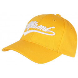 Casquette Miami Jaune et Blanche Style Vintage en Coton Baseball CASQUETTES Nyls Création