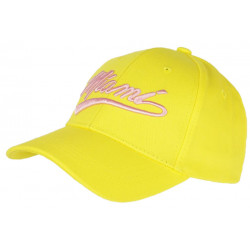 Casquette Miami Jaune et Rose Design Vintage en Coton Baseball CASQUETTES Nyls Création