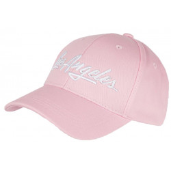 Casquette Los Angeles Rose et Blanche Design Vintage en Coton Baseball CASQUETTES Nyls Création