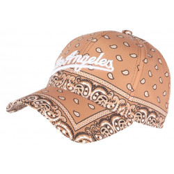 Casquette Los Angeles Marron Bandana Print Blanc Vintage Baseball CASQUETTES Nyls Création