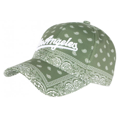 Casquette Los Angeles Verte Bandana Print Blanc Vintage Baseball CASQUETTES Nyls Création