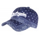 Casquette Los Angeles Bleu Marine Bandana Blanc Vintage Baseball CASQUETTES Nyls Création