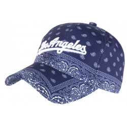 Casquette Los Angeles Bleu Marine Bandana Blanc Vintage Baseball CASQUETTES Nyls Création