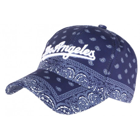 Casquette Los Angeles Bleu Marine Bandana Blanc Vintage Baseball CASQUETTES Nyls Création