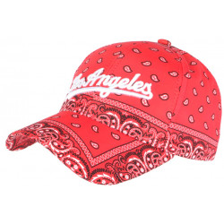 Casquette Los Angeles Rouge Bandana Blanc Fashion Vintage Baseball CASQUETTES Nyls Création