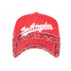 Casquette Los Angeles Rouge Bandana Blanc Fashion Vintage Baseball CASQUETTES Nyls Création