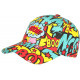 Casquette Verte et Jaune Pop Art Print Original Boom Baseball CASQUETTES Nyls Création