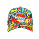 Casquette Verte et Jaune Pop Art Print Original Boom Baseball CASQUETTES Nyls Création