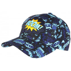 Casquette Bleue Pop Art Cuilture Design Original Bang Boom Baseball CASQUETTES Nyls Création