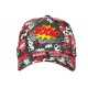 Casquette Rouge et Grise Pop Art Graphisme Original Boom Baseball CASQUETTES Nyls Création