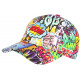 Casquette Blanche et Orange Streetwear Pop Look Original Boom Baseball CASQUETTES Nyls Création