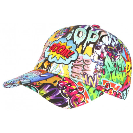 Casquette Blanche et Orange Streetwear Pop Look Original Boom Baseball CASQUETTES Nyls Création