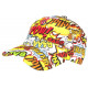 Casquette Jaune et Blanche Streetwear Pop Print Original Pow Baseball CASQUETTES Nyls Création