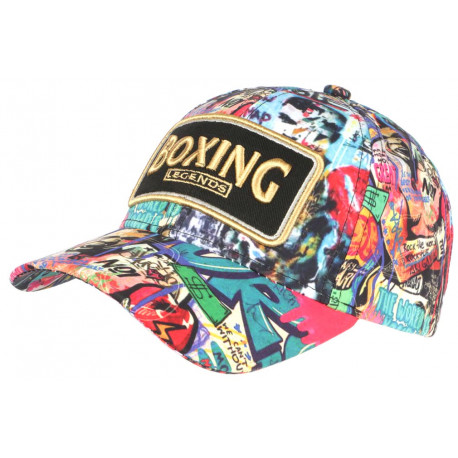 Casquette Streetwear Bleue et Rouge City Pop Original Boxing Baseball CASQUETTES Nyls Création