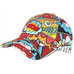 Casquette Enfant Pop Orange et Rouge Originale Boom Baseball de 7 à 11 ans Casquette Enfant Nyls Création