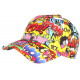 Casquette Enfant Rouge et Jaune Originale Pop Art Pow Baseball de 7 à 11 ans Casquette Enfant Nyls Création