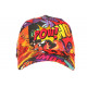 Casquette Enfant Orange et Rouge Originale Pop Art Pow Baseball de 7 à 11 ans Casquette Enfant Nyls Création